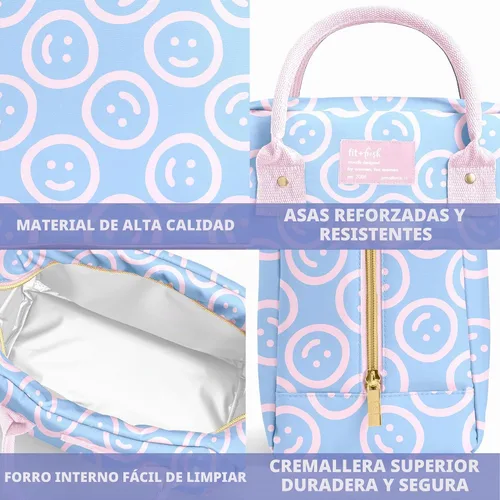 Vista 5 de Fit & Fresh - Lonchera Bloomington para mujeres - Lonchera grande aislada para el trabajo con contenedores, resistente a fugas, resistente a Bubble