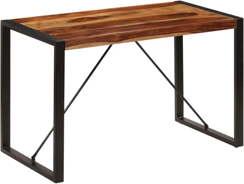 Vista 8 de BaraSh Mesa de comedor Mesa de comedor de madera Redonda Mesa de comedor de madera para Comedor 47.2"x23.6"x29.9" Madera maciza de Sheesham