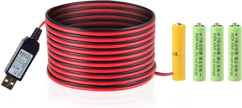 Vista 5 de Kit de reemplazo de eliminador de batería USB AA de 5 V a 1.5 V, 1 cable de conexión AA de 78 pulgadas (1AA-1.5V)