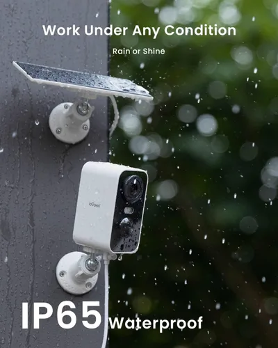 Vista 9 de ieGeek Cámaras de seguridad solares inalámbricas para exteriores con panel solar, cámara inalámbrica WiFi 2K para seguridad en el hogar con visión