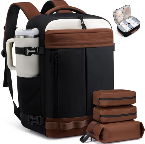 Vista 22 de LOVEVOOK - Mochila de viaje para mujer y hombre, aprobada como equipaje de mano, bolsa de artículos personales TSA, accesorios esenciales
