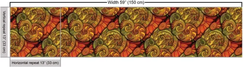 Vista 3 de Ambesonne Tela de cachemira por The Yard, diseño abstracto con flores con líneas de contorno, tela decorativa para tapicería y detalles del hogar