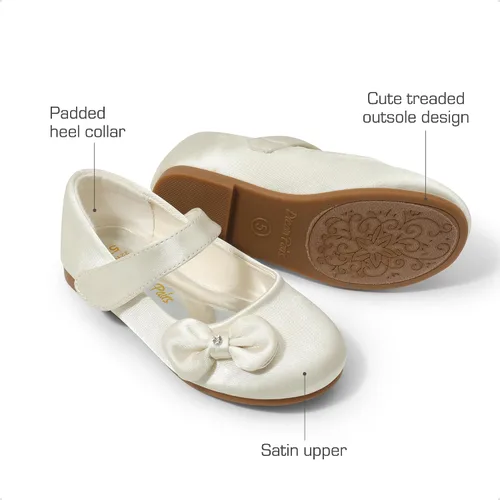 Vista 3 de DREAM PAIRS Zapatos de vestir Mary Jane para niñas pequeñas, uniformes escolares para niñas, zapatos de bailarina con lazo