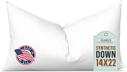 Vista 91 de Pillowflex Juego de 2 rellenos de almohada sintéticos de plumón alternativo para fundas (12 x 24 pulgadas)