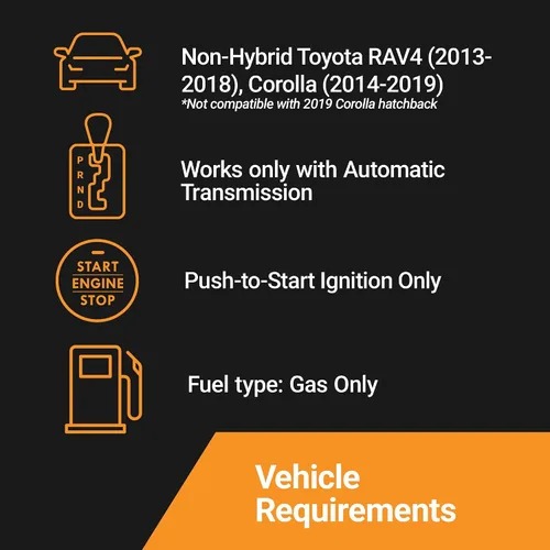 Vista 2 de Start-X Kit de arranque remoto para vehículos no híbridos Toyota RAV4 (2013-2018) y Corolla (2014-2019) con encendido de empuje a arranque