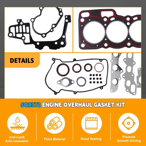 Vista 4 de PANGOLIN SQR372 Kit de juntas de revisión del motor SQR372 Junta del motor Kit de junta de reacondicionamiento de culata para Joyner Chery 800CC