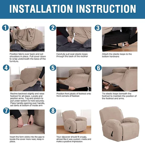 Vista 7 de IMYOGI Fundas para sofá de alta elasticidad, funda de terciopelo de felpa para silla reclinable, funda de sofá de alta elasticidad, funda de Azul