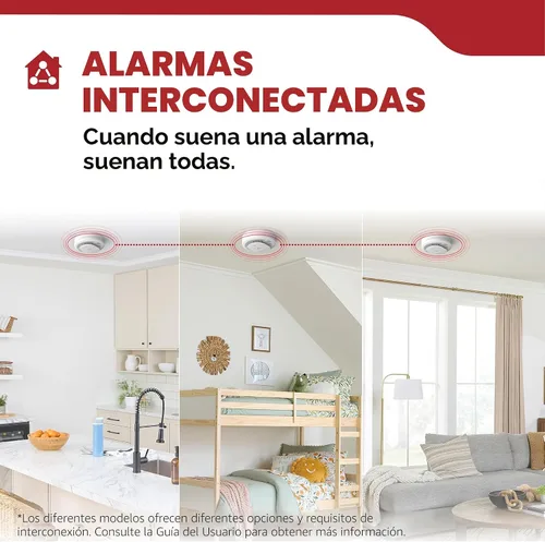 Vista 9 de Kidde Detector de humo, cableado con batería de reserva de 10 años, interconectable, luces de estado LED, alarma de 85 dB, 5 pulgadas, 20SA10