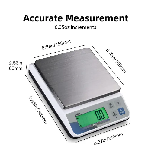 Vista 7 de Polit - Báscula digital de cocina (18 libras/8kg, 0.02 oz) báscula