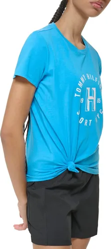 Vista 2 de Tommy Hilfiger Camiseta suave estampada con nudo frontal para mujer