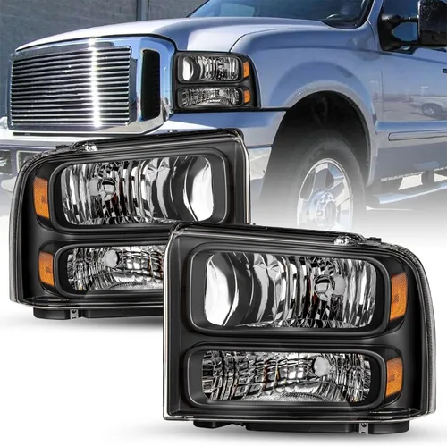 Vista 8 de SOCKIR - Juego de faros compatibles con Ford F250 F350 F450 F550 Super Duty 2005-2007 / 2005 Ford Excursion lado del conductor y del pasajero