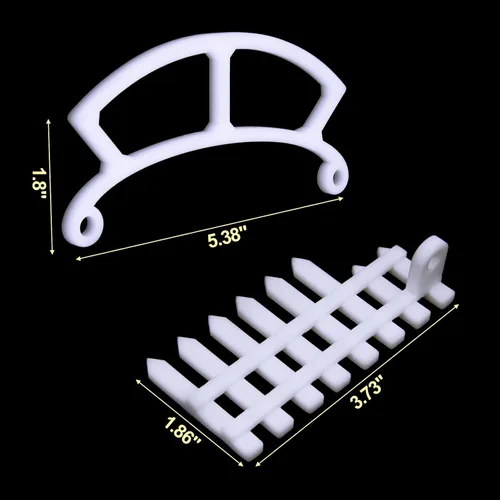 Vista 2 de 3 piezas de percha para pájaros, con valla lateral, percha de extensión más ancha para complementos de bricolaje, accesorios para pájaros