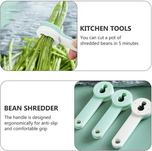 Vista 6 de BESTonZON 2 piezas de rallador de frijoles para verduras, de acero inoxidable ahora frijol verde, cortador de frijoles franceses, herramienta