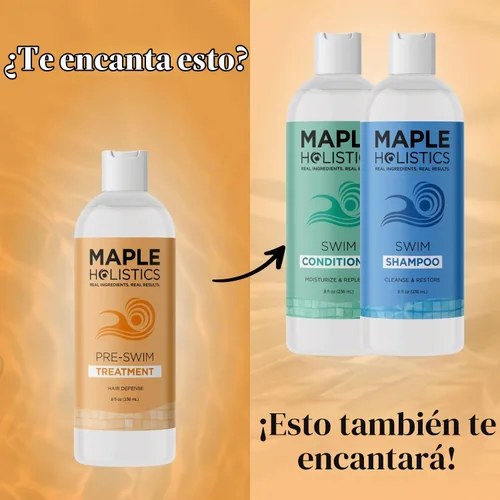 Vista 9 de Tratamiento de protección capilar con cloro para antes de nadar, protector de cabello de agua salada y piscina para nadar con barrera protectora