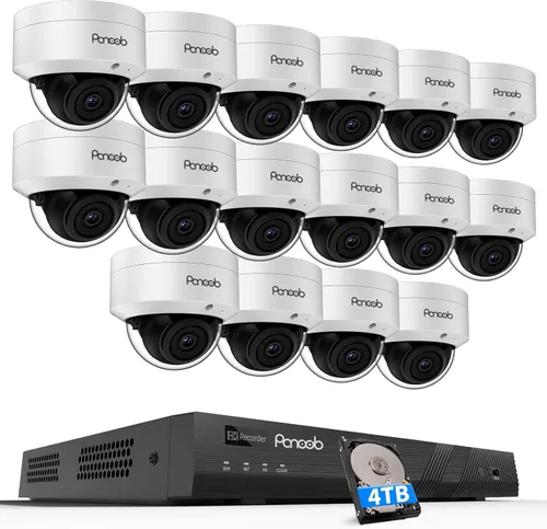 Vista 10 de Sistema de cámara de seguridad PoE de 5MP para exteriores con disco duro de 2 TB, PD54A0408-5M2-1