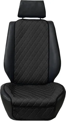 Vista 12 de FH Group Protector de asiento delantero de automóvil, resistente al agua, compatible con bolsa de aire, diseño de diamante de lujo Neo Supreme Beige