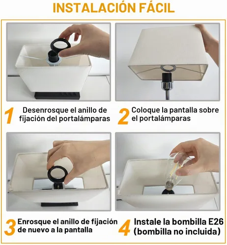 Vista 7 de Lámpara de mesa USB, lámpara multifuncional de mesita de noche con 2 salidas de CA, 3 puertos de carga USB y organizador de soporte de teléfono