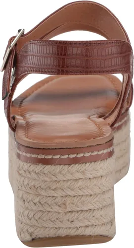 Vista 3 de Chino Lavandería Viento Espadrille Estilo Plataforma Suela Sandalia-BronceadoCrema Estiramiento