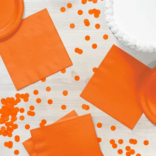 Vista 4 de Creative Converting Servilletas de papel de 3 capas, color naranja Sunkissed, 50