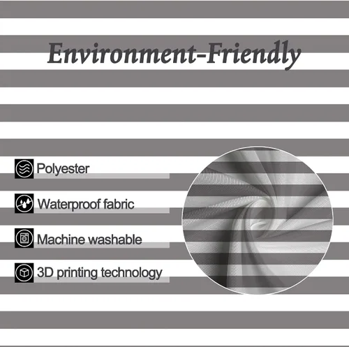 Vista 5 de Black White Striped Small Stall Simple Bathroom Shower Curtain Set