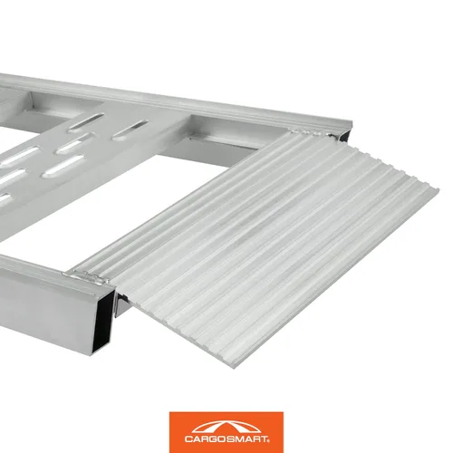 Vista 2 de CARGOSMART Rampa fija recta de aluminio con peldaños (2 unidades) - Carga y descarga de equipos ligeros, tractores de césped, ATV y más, capacidad