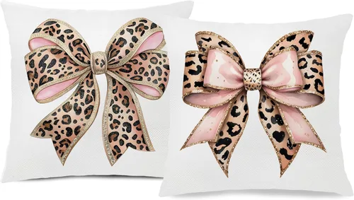 Vista 32 de Trendy Leopard Cheetah Print Pillow Covers 18x18 Set of 4