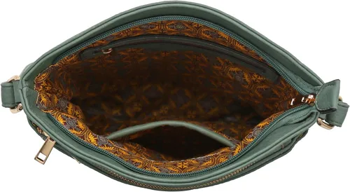 Vista 32 de Bolso cruzado grande con triple bolsillo con cremallera.