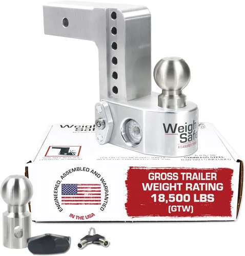Vista 11 de Enganche de caída seguro con vástago de 6.3 cm, enganche ajustable para remolque, de aluminio y soporte de bola con escala integrada, 2 bolas