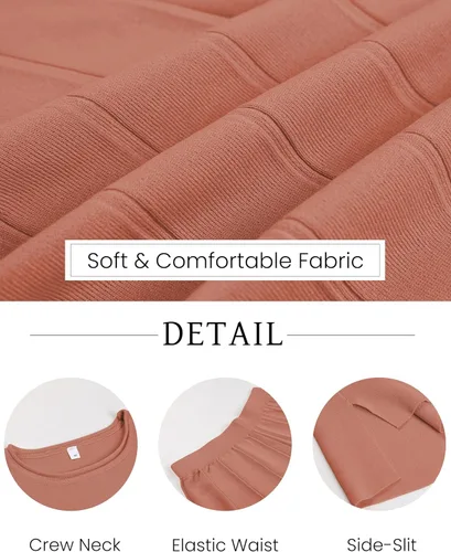 Vista 6 de Conjuntos de 2 piezas para mujer, conjuntos de suéter, chaleco de punto, pantalones de cintura elástica