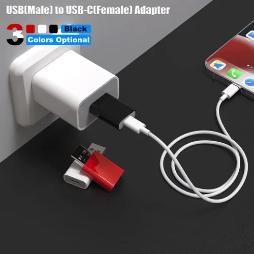 Vista 4 de LMUBOY Adaptador USB a USB-C, compatible con Apple MagSafe Watch 7/8/9/10/SE/Ultra, adaptador tipo C hembra a USB macho para iPhone 16 15 14 13 12
