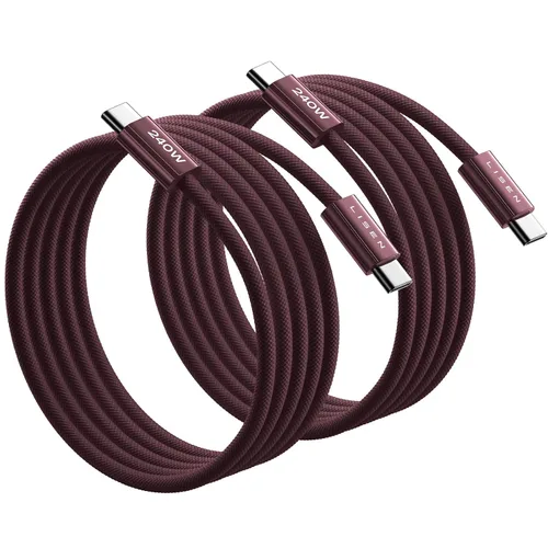 Vista 14 de LISEN Cable corto USB C a USB C de 240 W (1.5 pies+1 5 pies)
