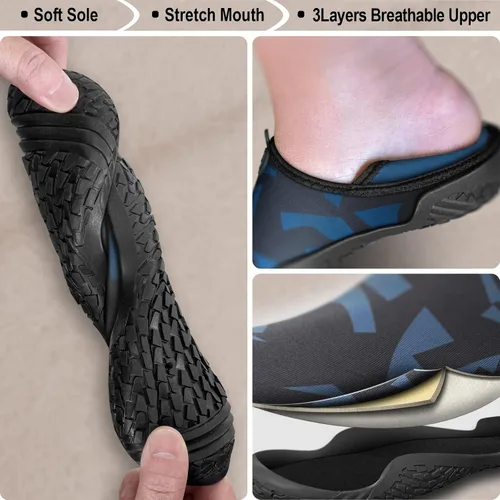 Vista 4 de BULLIANT Zapatos de agua para hombre, zapatos de natación para playa, zapatos unisex con ajuste elástico