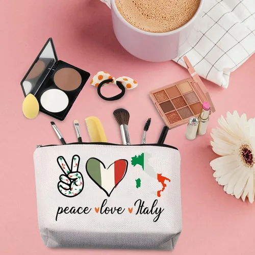 Vista 5 de TSOTMO Italia regalo Italia viaje neceser para turista regalo italiano Italia viaje regalo paz amor Italia cosméticos bolsa para amantes de Italia