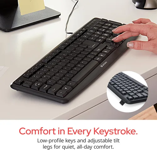Vista 4 de Teclado con cable USB, Negro