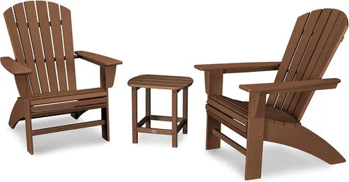 Vista 8 de POLYWOOD Juego de sillas Adirondack de 3 piezas náuticas con mesa auxiliar Aruba