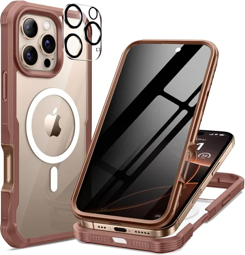 Vista 40 de seacosmo para iPhone Air Funda, Carcasa Completa con Protector de Privacidad de Vidrio Templado 9H Integrado y Protector de Lente de Cámara
