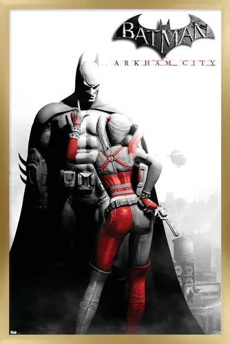 Vista 11 de Trends International DC Comics VIdeo Game - Póster de pared de Arkham City, arte clave, 14.725 x 22.375 pulgadas, versión enmarcada de madera