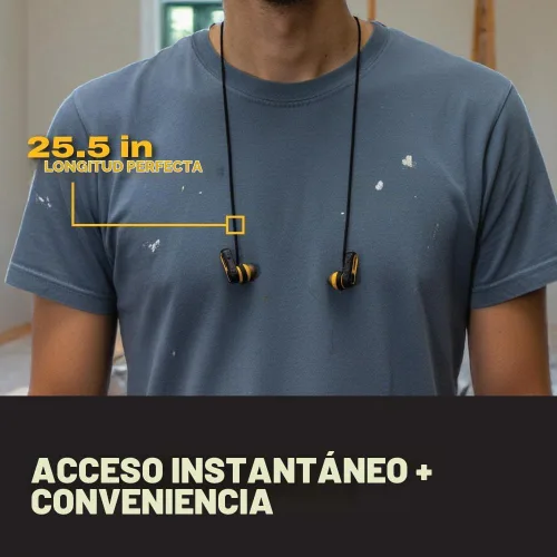 Vista 4 de DEWALT Cordón antipérdida para auriculares TWS y TWS ANC – Cable de seguridad duradero para un ajuste seguro y fácil acceso, correa de cuello