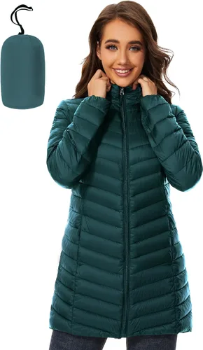 Vista 10 de ANOTHER CHOICE Women's Hooded Lightweight Packable Puffer Jacket Negro