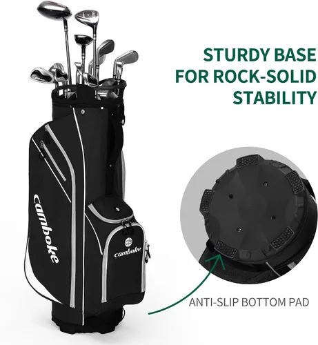 Vista 6 de Bolsa ligera para carrito de golf con divisores de longitud completa de 14 vías, bolsa enfriadora, bolsa de golf para hombres y mujeres con correa