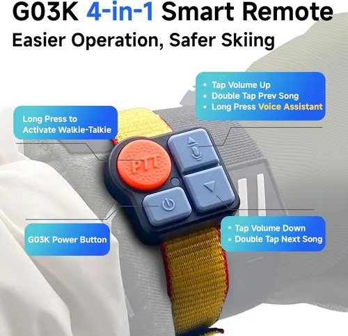 Vista 3 de Multifunctional Smart Wireless Ski Goggles with Walkie-Talkie, Anti-Fog Zeiss Lens, Music & Call Function