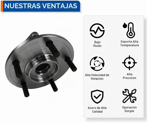 Vista 6 de PAROD 513286 Conjunto de cubo de cojinete de rueda delantera compatible con Dodge Journey 2009-2017, Ram ProMaster 1500, 2500, 3500 5Lugs con ABS