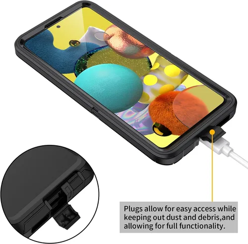 Vista 4 de Funda para Galaxy A51 5G, [sin protector de pantalla] a prueba de golpes, a prueba de caídas, a prueba de polvo, protección de 3 capas, resistente