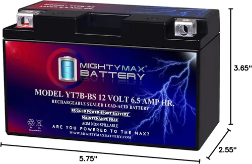 Vista 9 de YT7B-BS - Batería de repuesto de 12 V 6.5 AH para motos y scooters
