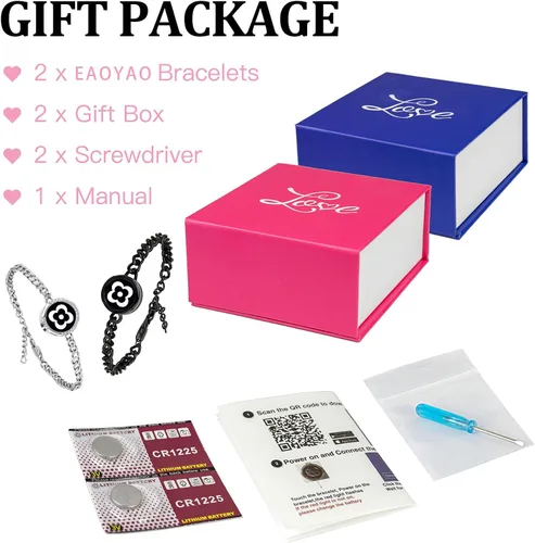 Vista 6 de EAOYAO Long Distance Touch Bracelets, Couples Bracelets, Remote Smart Matching Couples Bracelet for Couples Suitable for Long Distance Relationship