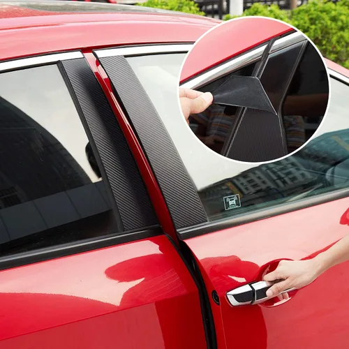 Vista 4 de TOMALL Calcomanías de vinilo para poste de ventana de automóvil, compatibles con Honda Civic de 10ª generación 2016-2021, calcomanías de columna
