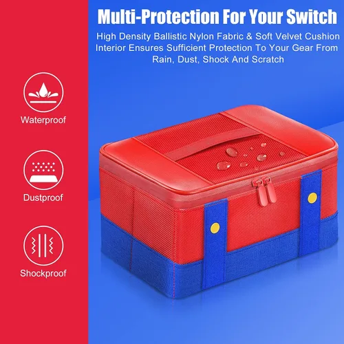 Vista 3 de Larstylee Funda de transporte para interruptor, funda de transporte de almacenamiento compatible con Nintendo SwitchSwitch OLED, funda protectora