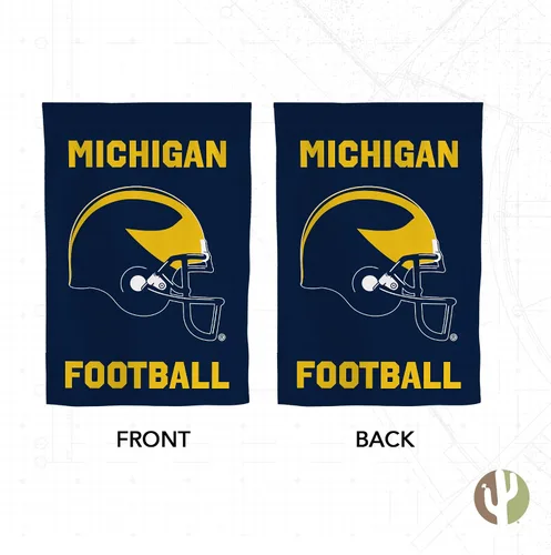 Vista 2 de Desert Cactus Bandera de jardín de la Universidad de Michigan UM – 19 x 12 pulgadas, bandera de Michigan Wolverines, para exhibición al aire libre