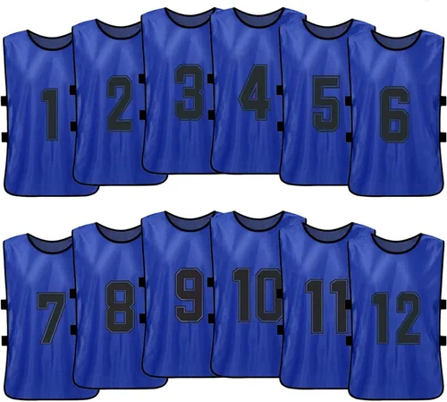 Vista 3 de PJRYC 612 PCS Adultos Fútbol Equipo Camisetas Deportes Fútbol Equipo Entrenamiento Numerado Práctica Deportes Chaleco