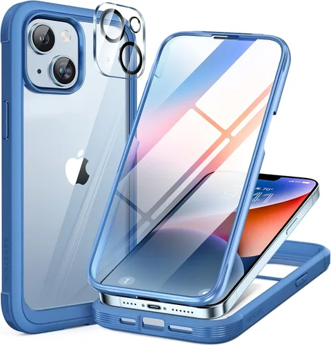 Vista 22 de Miracase - Funda magnética para iPhone 13 Pro Max de 6.7 pulgadas (compatible con MagSafe), transparente, completo, protector de pantalla de vidrio